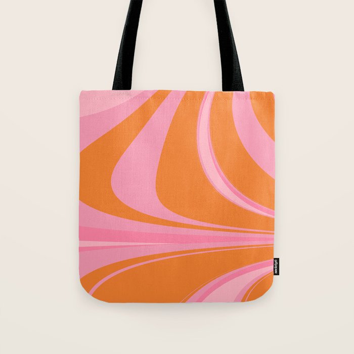 Groovy Color in Pink and Orange Tote Bag Gallery Image 1