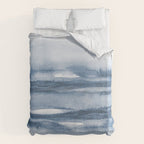 Indigo Clouds, Blue Abstract Art Duvet Cover Gallery Image 6