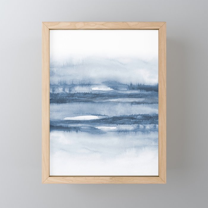 Indigo Clouds, Blue Abstract Art Mini Art Print Gallery Image 1