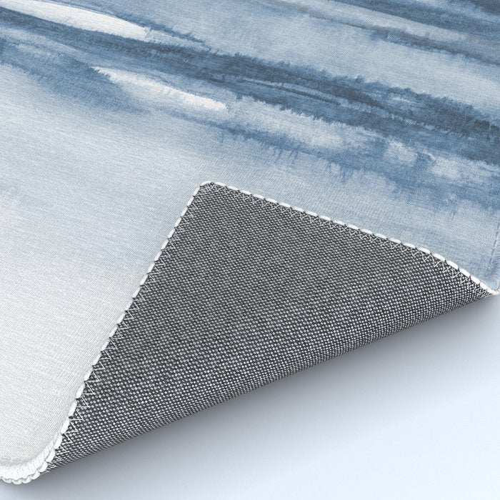 Indigo Clouds, Blue Abstract Art Rug Gallery Image 4