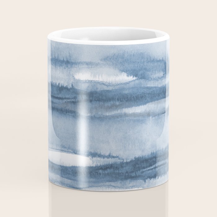Indigo Clouds, Blue Abstract Art Coffee Mug Gallery Image 4
