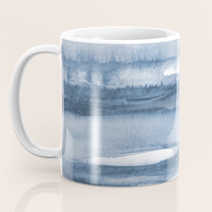 Indigo Clouds, Blue Abstract Art Coffee Mug Gallery Image 3