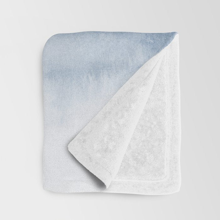 Indigo Clouds, Blue Abstract Art Throw Blanket Gallery Image 3
