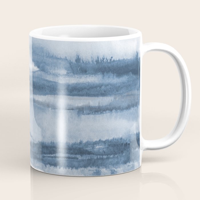 Indigo Clouds, Blue Abstract Art Coffee Mug Gallery Image 1