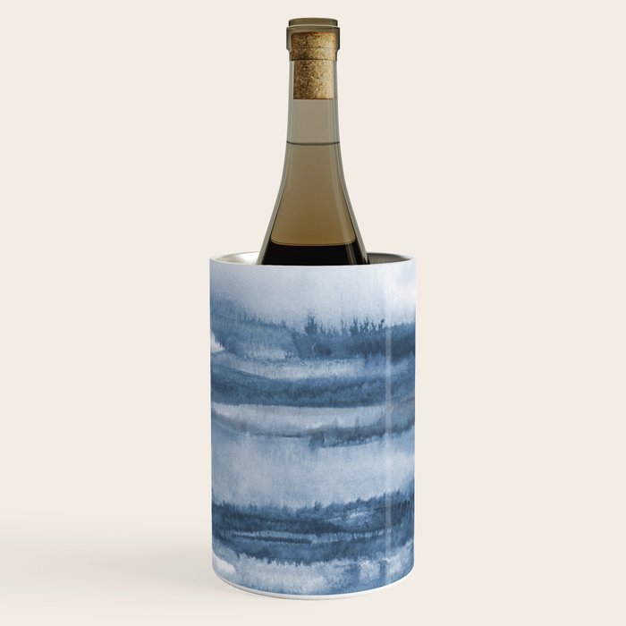 Indigo Clouds, Blue Abstract Art Wine Chiller Gallery Image 3
