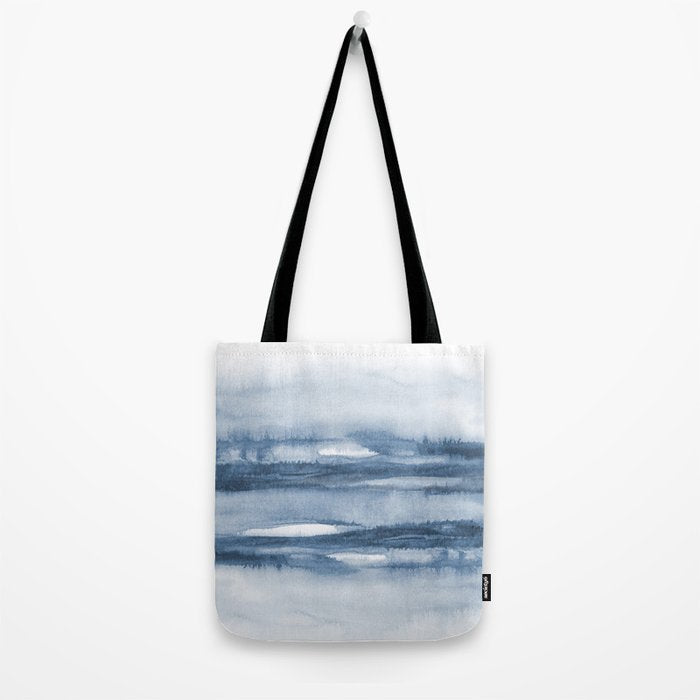 Indigo Clouds, Blue Abstract Art Tote Bag Gallery Image 2
