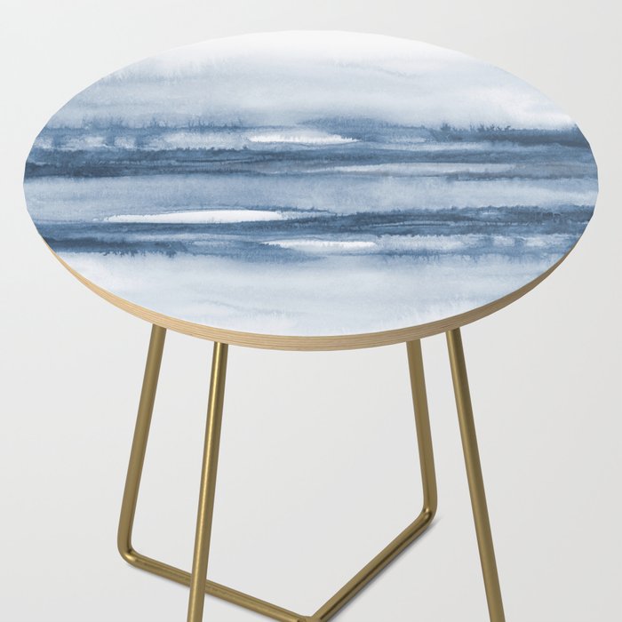 Indigo Clouds, Blue Abstract Art Side Table Gallery Image 2