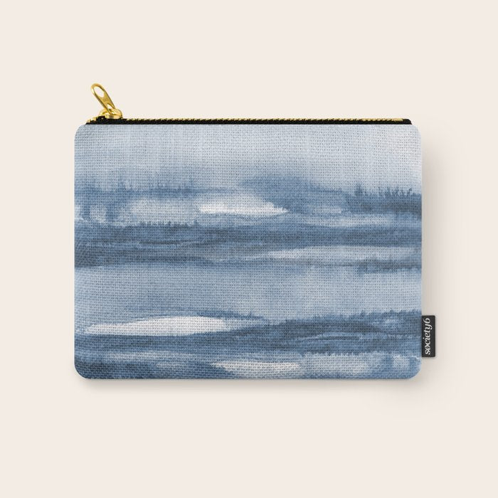 Indigo Clouds, Blue Abstract Art Carry All Pouch Gallery Image 1