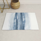 Indigo Clouds, Blue Abstract Art Rug Gallery Image 1