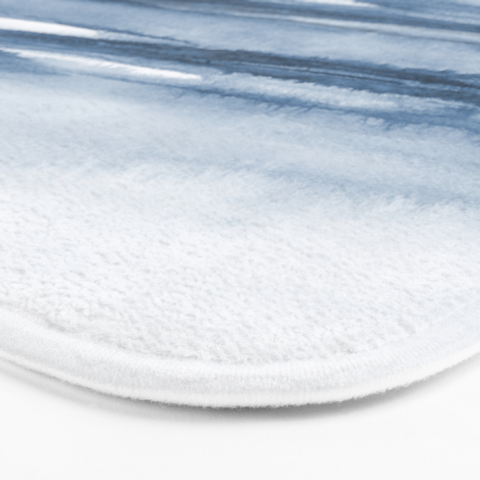 Indigo Clouds, Blue Abstract Art Bath Mat Gallery Image 3