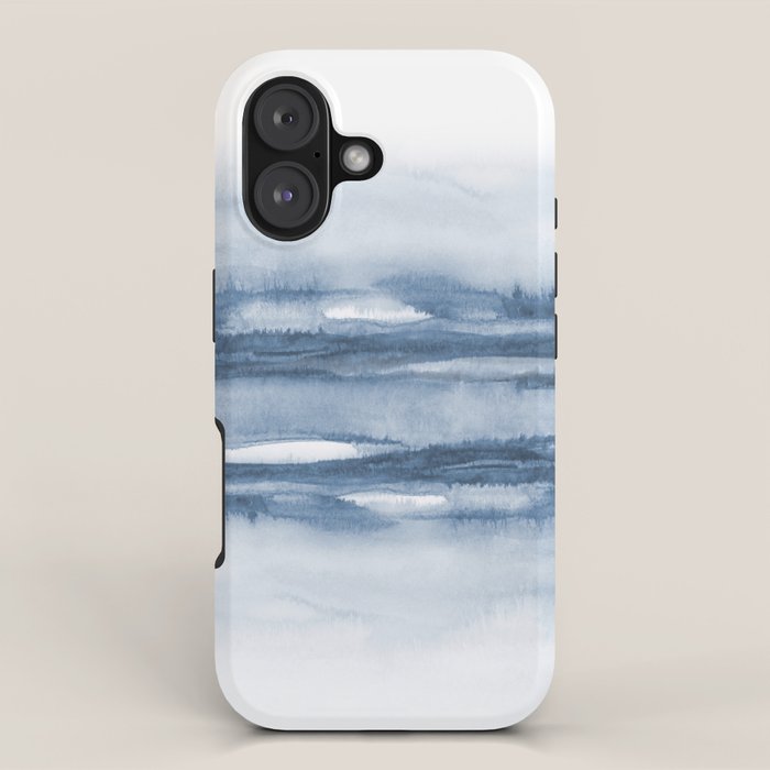 Indigo Clouds, Blue Abstract Art iPhone Case Gallery Image 1