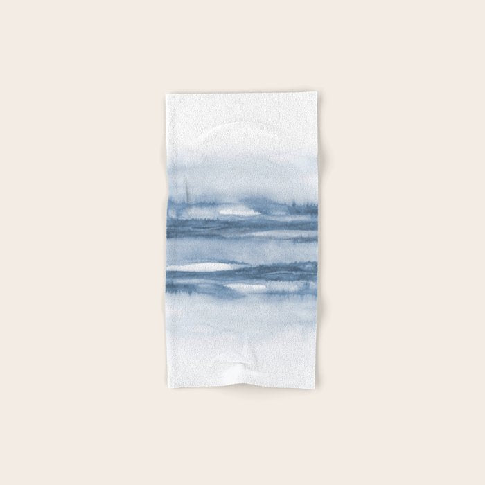 Indigo Clouds, Blue Abstract Art Bath Towel Gallery Image 1