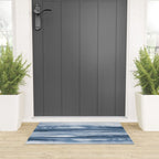 Indigo Clouds, Blue Abstract Art Welcome Mat Gallery Image 3