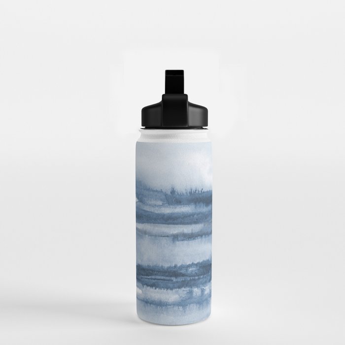 Indigo Clouds, Blue Abstract Art Water Bottle Gallery Image 2