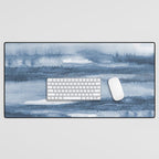 Indigo Clouds, Blue Abstract Art Desk Mat Gallery Image 1