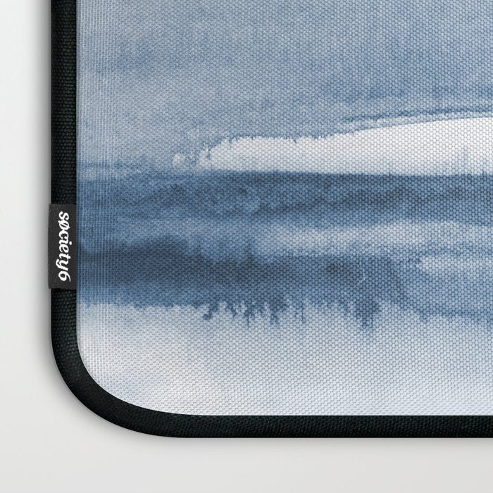 Indigo Clouds, Blue Abstract Art Laptop Sleeve Gallery Image 3