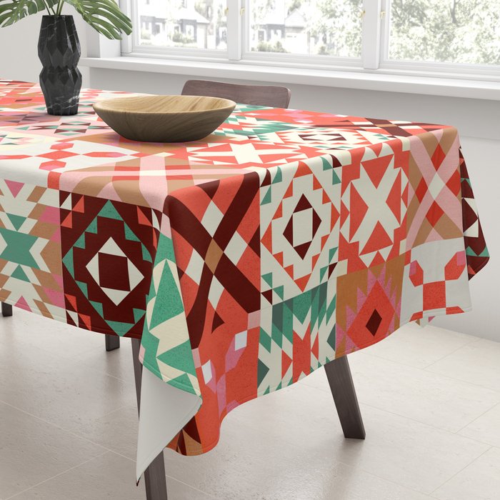 Winter Quilt Pattern no4 Tablecloth Gallery Image 3