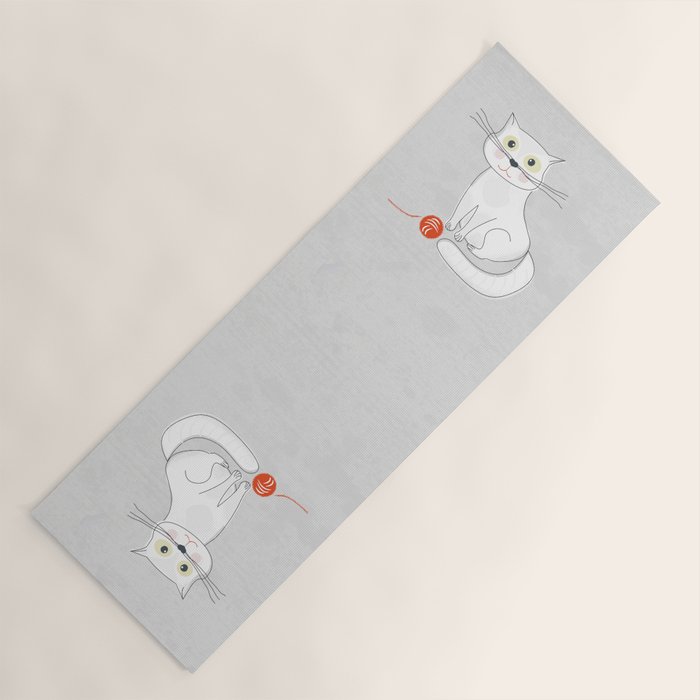 White Cat Yoga Mat Gallery Image 1