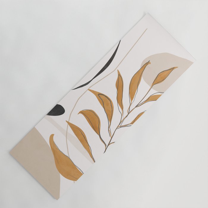 Minimal Abstract Art Tropical Leaf  Yoga Mat Gallery Image 1