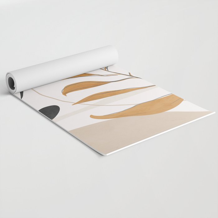 Minimal Abstract Art Tropical Leaf  Yoga Mat Gallery Image 2