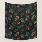 Yuletide Botanical Print Wall Tapestry Gallery Image 4