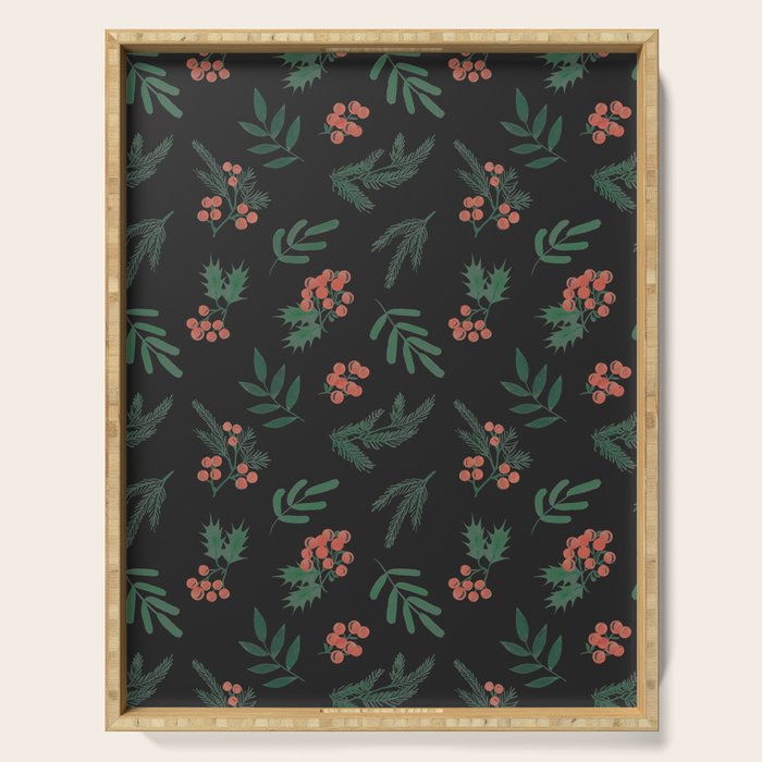 Yuletide Botanical Print Serving Tray Gallery Image 1
