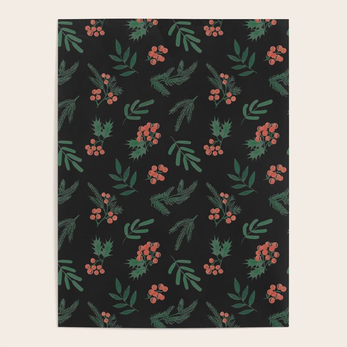 Yuletide Botanical Print Poster Gallery Image 1