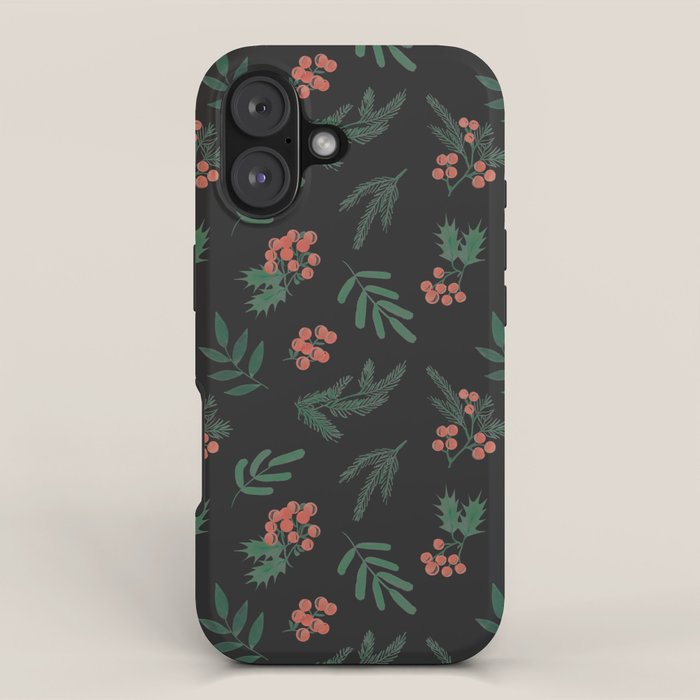 Yuletide Botanical Print iPhone Case Gallery Image 1