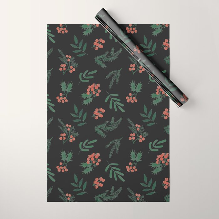 Yuletide Botanical Print Wrapping Paper Gallery Image 1