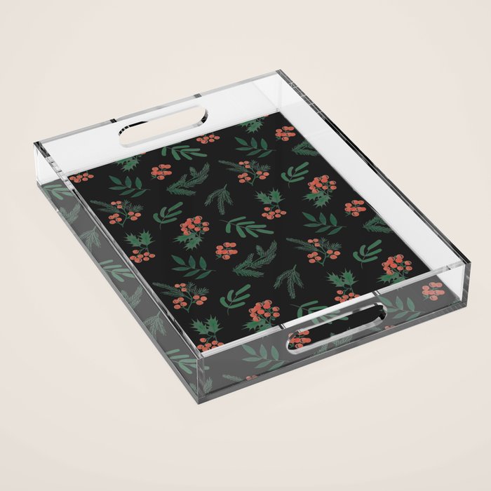 Yuletide Botanical Print Acrylic Tray Gallery Image 1