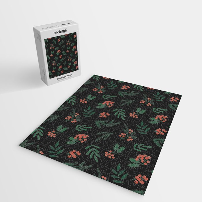 Yuletide Botanical Print Jigsaw Puzzle Gallery Image 2