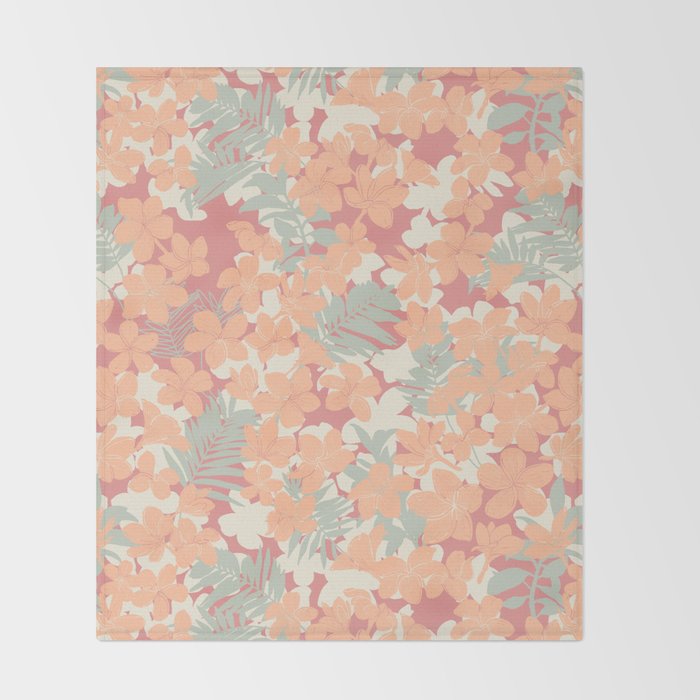 Exotic plumeria flowers A Throw Blanket Gallery Image 2