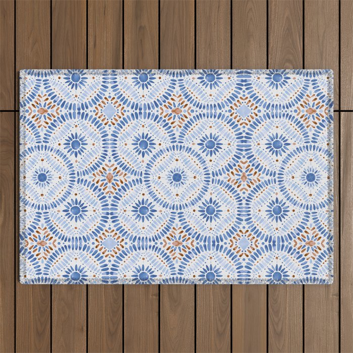 Boho Tiles Mandala Outdoor Rug Gallery Image 1