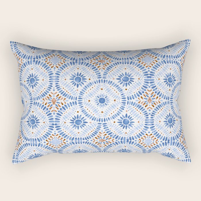 Boho Tiles Mandala Rectangular Pillow Gallery Image 1