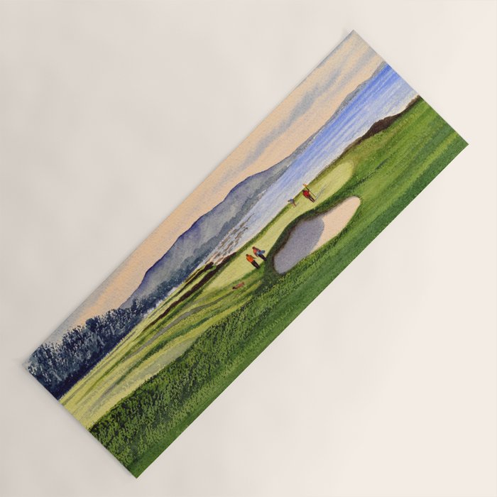 Pebble Beach Golf Course 9th Green Yoga Mat Gallery Image 1