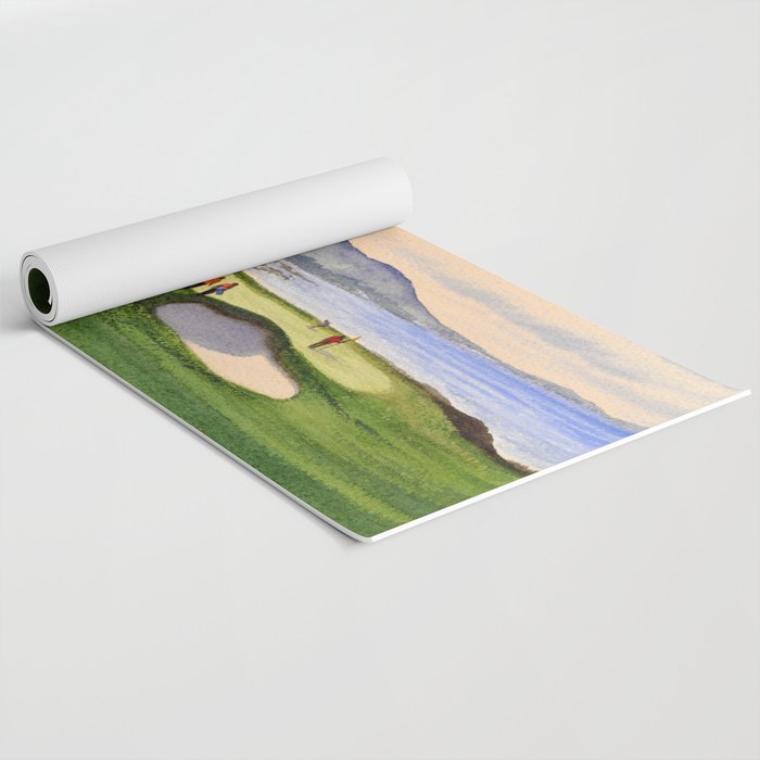 Pebble Beach Golf Course 9th Green Yoga Mat Gallery Image 2