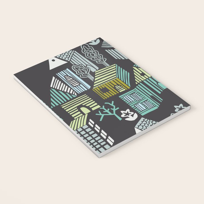 City life neighborhood moonless night Notebook Gallery Image 3