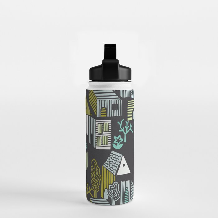 City life neighborhood moonless night Water Bottle Gallery Image 2