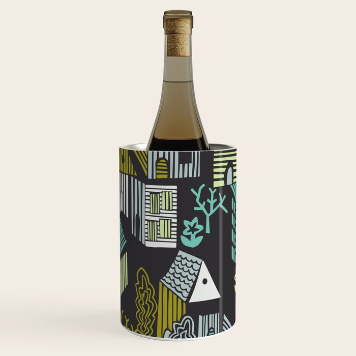 City life neighborhood moonless night Wine Chiller Gallery Image 3