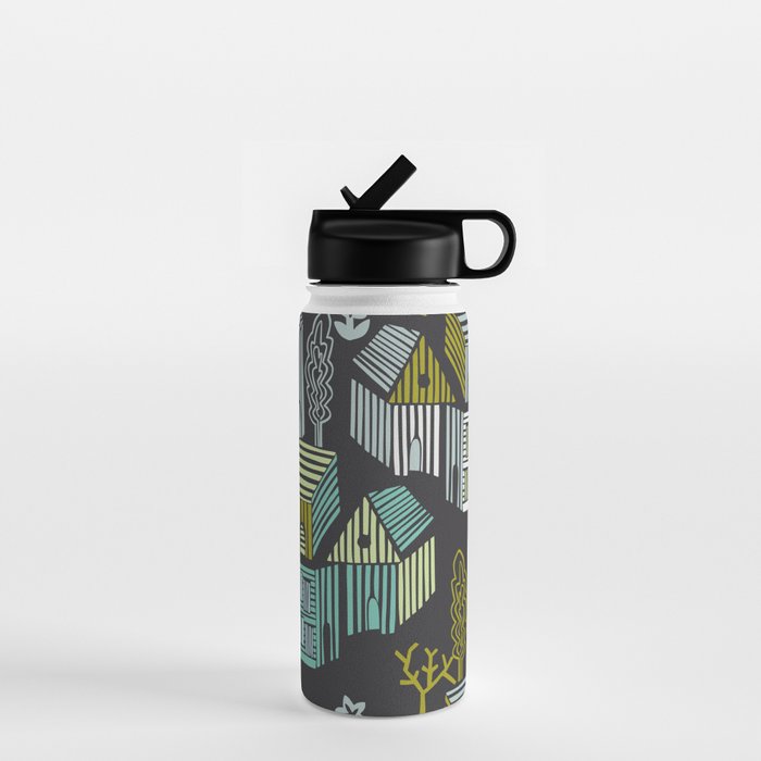 City life neighborhood moonless night Water Bottle Gallery Image 1