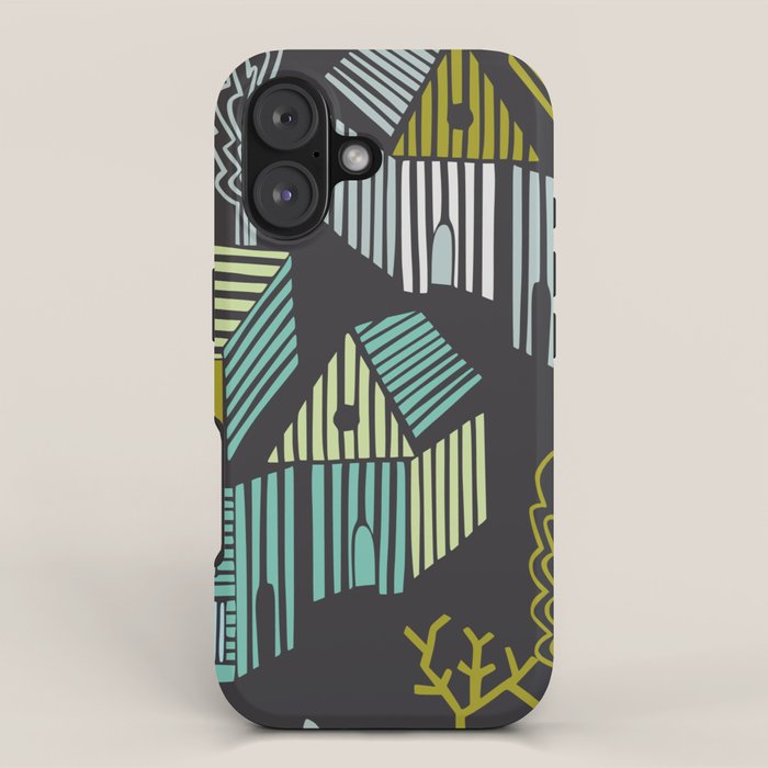 City life neighborhood moonless night iPhone Case Gallery Image 1