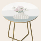 Wildflower bouquet in vase illustration - beige muted pink and dusty green flowers Side Table Gallery Image 2
