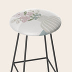 Wildflower bouquet in vase illustration - beige muted pink and dusty green flowers Stool Gallery Image 2