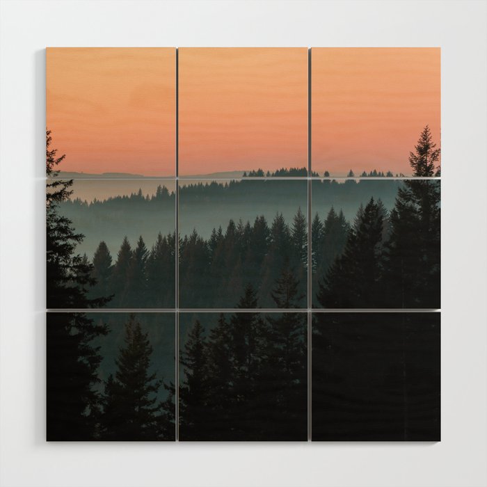 PNW Sunset Wood Wall Art Gallery Image 1