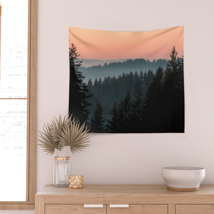 PNW Sunset Wall Tapestry Gallery Image 2