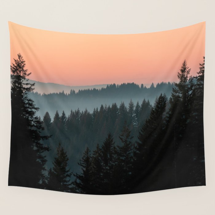 PNW Sunset Wall Tapestry Gallery Image 1