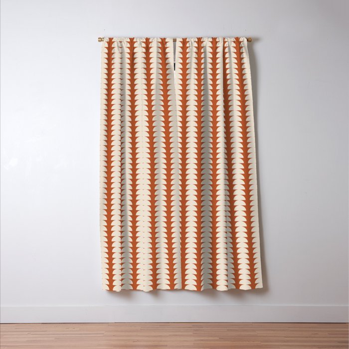 Maude Pattern - Vintage Orange Window Curtain Gallery Image 3