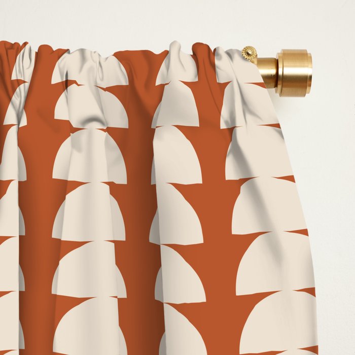 Maude Pattern - Vintage Orange Window Curtain Gallery Image 2