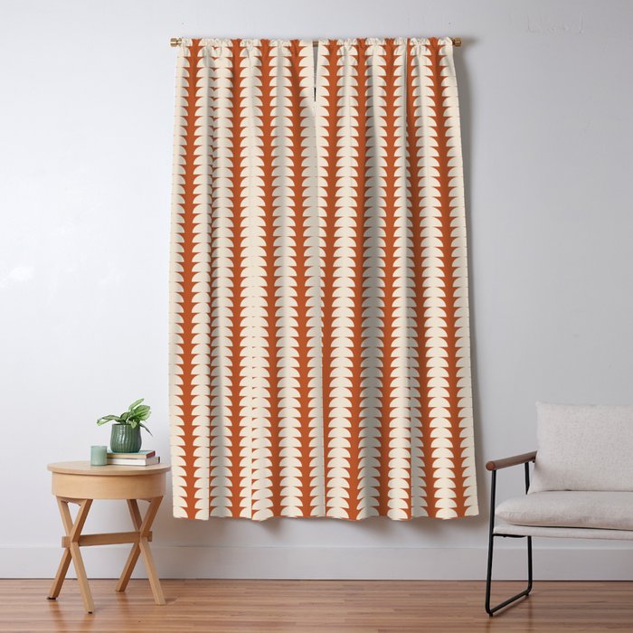 Maude Pattern - Vintage Orange Window Curtain Gallery Image 5