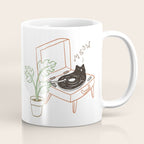 Cat and Plant 78: Vinyl Cat Coffee Mug Gallery Image 1